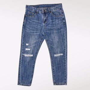 Akings Distressed Girlfriend Jeans Cropped Denim Petite Size 6
